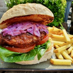 Waggon and Horses food & drink, fully loaded burger